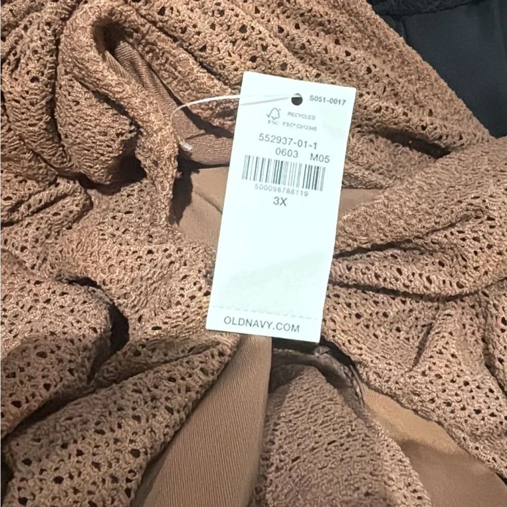 Old Navy Belted Crochet One Piece Swimsuit // Maplewood Brown